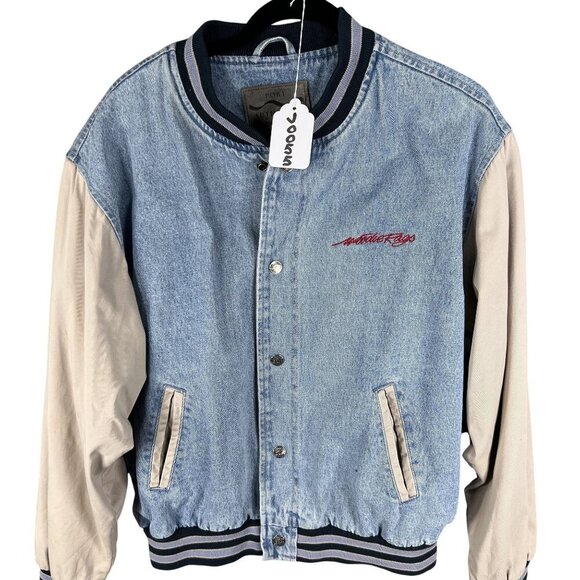 Vintage Port Authority Varsity Jacket L Embroidered Woody Rags Car Connoisseur - Picture 16 of 16